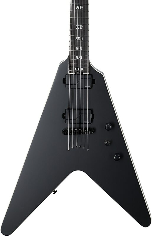 open zoom image for Schecter V-1 SLS Elite Electric Guitar, Evil Twin, Body Straight Front
