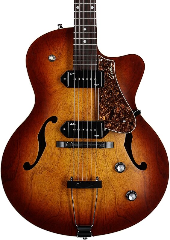 open zoom image for Godin 5th Avenue Kingpin Archtop Electric Guitar, Cognac Burst, Body Straight Front