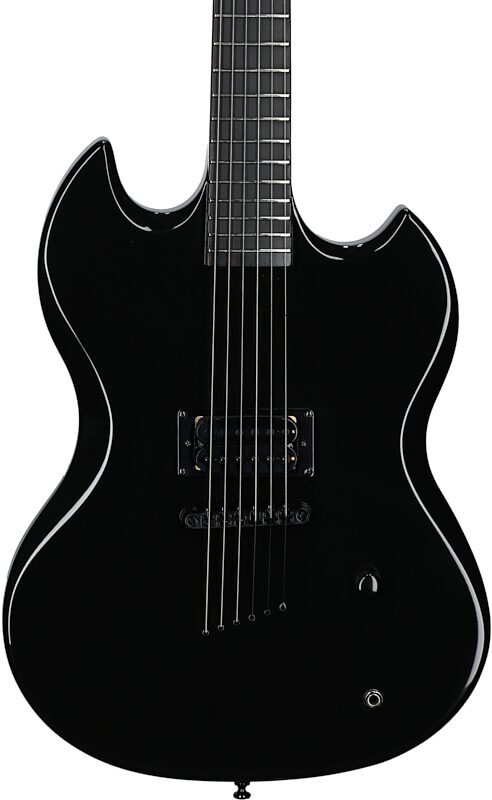 open zoom image for Guild Polara Night Edition Electric Guitar, Black Tungsten Gloss, Body Straight Front