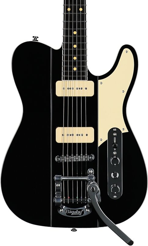 open zoom image for Reverend Greg Koch Gristle 90 Electric Guitar, Midnight Black, Body Straight Front