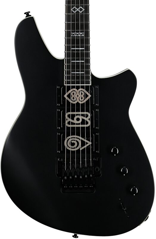 open zoom image for Reverend Vernon Reid Signature Totem Electric Guitar, The Darque Midnight Black, Body Straight Front