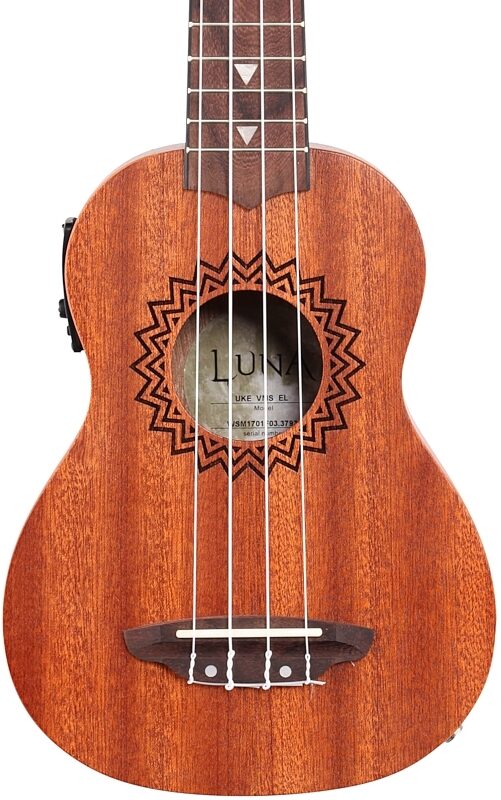 open zoom image for Luna Soprano Vintage Mahogany Ukulele, New, Body Straight Front