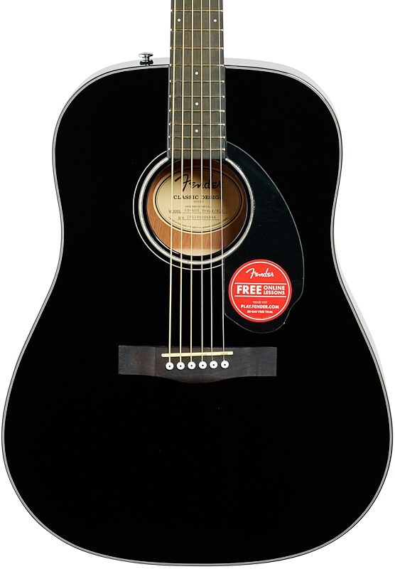 open zoom image for Fender CD-60S Dreadnought Acoustic Guitar, with Walnut Fingerboard, Black, Body Straight Front