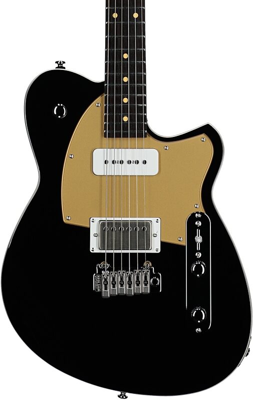 open zoom image for Reverend Charger H90 Wilkinson Electric Guitar, Midnight Black, Body Straight Front