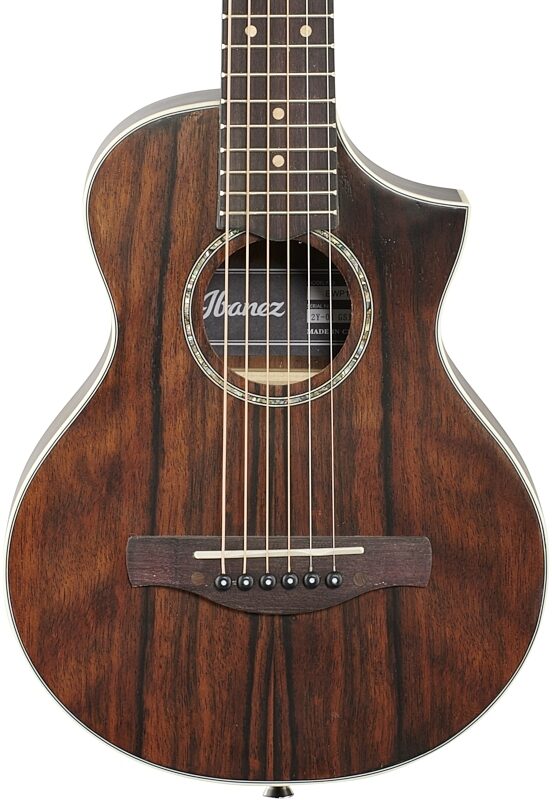 open zoom image for Ibanez EWP13 Piccolo Acoustic Guitar, Dark Brown Open Pore, Body Straight Front