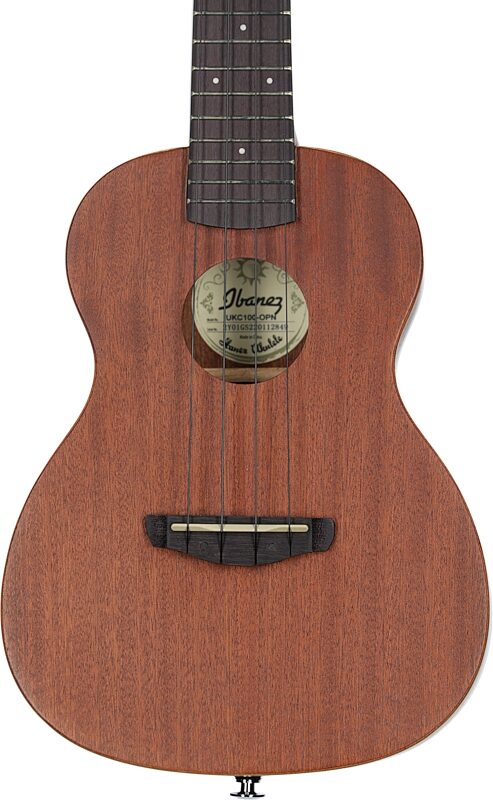 open zoom image for Ibanez UKC100 Open Pore Concert Ukulele (with Gig Bag), Natural, Body Straight Front