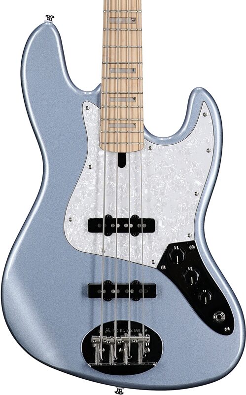 open zoom image for Lakland Skyline 44-60 Vintage J Custom Electric Bass, Ice Blue Metallic, Body Straight Front