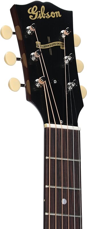 open zoom image for Gibson Custom 1942 Banner LG-2 VOS Acoustic Guitar (with Case), Vintage Sunburst, Serial Number 22892035, Headstock Left Front