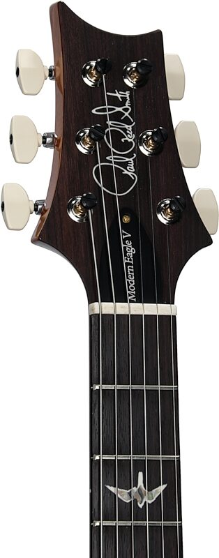 open zoom image for PRS Paul Reed Smith Modern Eagle V 10-Top Electric Guitar, (with case), Carroll Blue Smokeburst, Serial Number 0386886, Headstock Left Front