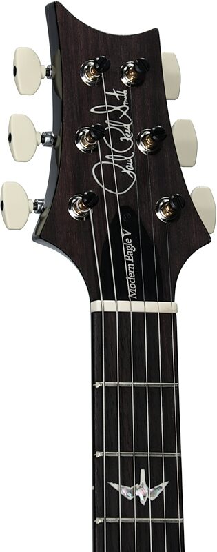 open zoom image for PRS Paul Reed Smith Modern Eagle V Electric Guitar (with Case), Carroll Blue Wraparound Smoke, Serial Number 0388355, Headstock Left Front