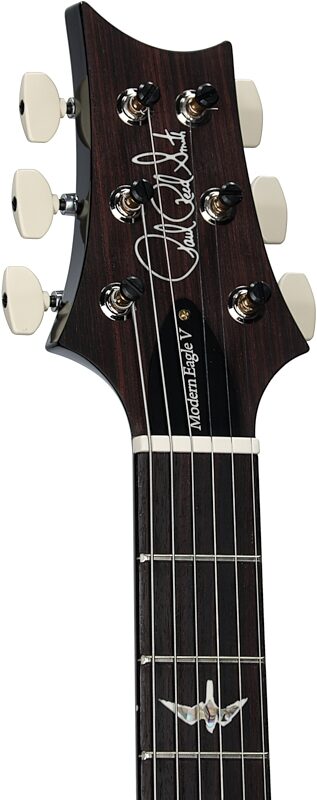 open zoom image for PRS Paul Reed Smith Modern Eagle V 10-Top Electric Guitar, (with case), Gray Black, Serial Number 0388698, Headstock Left Front