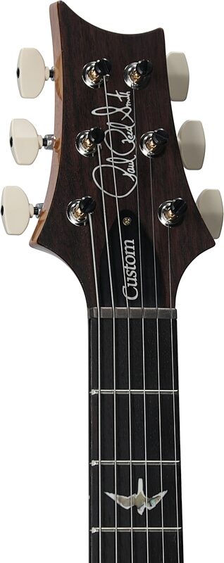 open zoom image for PRS Paul Reed Smith Custom 24-08 10-Top Pattern Thin Electric Guitar (with Case), Charcoal, Serial Number 0394608, Headstock Left Front