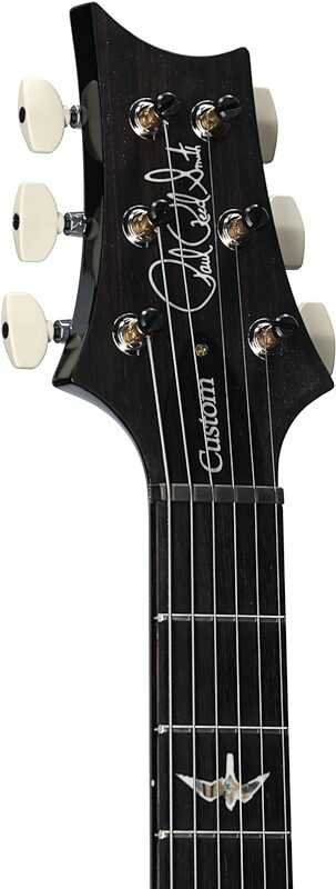 open zoom image for PRS Paul Reed Smith Custom 24 Pattern Thin 10-Top Electric Guitar (with Case), Carroll Blue Wraparound Smoke, Serial Number 0391362, Headstock Left Front