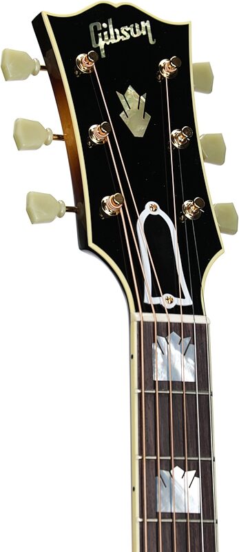 open zoom image for Gibson SJ-200 Original Jumbo Acoustic-Electric Guitar (with Case), Vintage Sunburst, Serial Number 23274007, Headstock Left Front