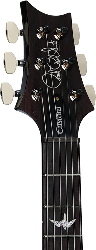 open zoom image for PRS Paul Reed Smith Custom 24-08 10-Top Pattern Thin Electric Guitar (with Case), Charcoal Burst, Serial Number 0399118, Headstock Left Front
