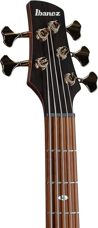 open zoom image for Ibanez SR4505 Prestige Electric Bass, 5-String (with Case), Desert Sunset Burst, Serial Number 210001F2512946, Headstock Left Front