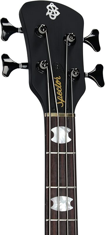 open zoom image for Spector Euro4 LX Electric Bass (with Gig Bag), Black Stain Matte, Serial Number 21NB22527, Headstock Left Front