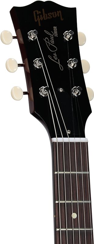open zoom image for Gibson Custom 1958 Les Paul Junior Double Cut Reissue Electric Guitar (with Case), Cherry, Serial Number 85351, Headstock Left Front