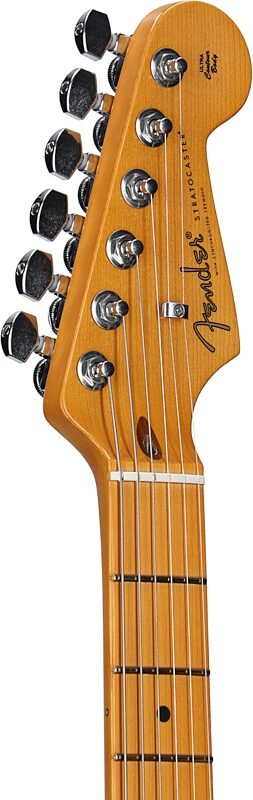 open zoom image for Fender American Ultra Luxe Vintage '50s Stratocaster Electric Guitar, with Maple Fingerboard (with Case), 3-Color Sunburst, Serial Number US25004588, Headstock Left Front