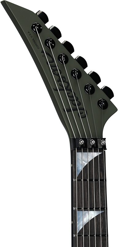 open zoom image for Jackson American Series RR24 Electric Guitar, with Ebony Fingerboard (and Case), Army Drab, Serial Number JAS2501446, Headstock Left Front
