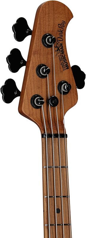 open zoom image for Ernie Ball Music Man DarkRay Electric Bass (with Mono Soft Case), Gold Bar, Roasted Maple Fretboard, Serial Number S12776, Headstock Left Front