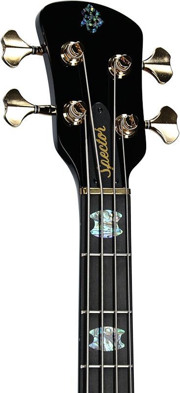 open zoom image for Spector Euro 4 Custom Electric Bass (with Gig Bag), Natural Black Burst, Serial Number ]C121NB23276, Headstock Left Front