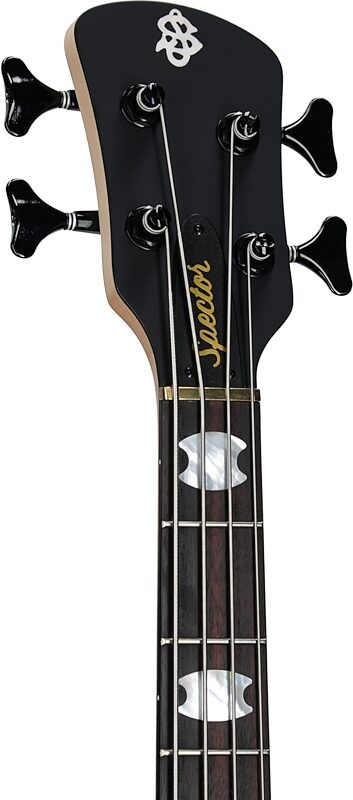 open zoom image for Spector Euro4 LX Bolt-On Bass Guitar (with Gig Bag), Haunted Moss Matte, Serial Number ]C121NB23267, Headstock Left Front