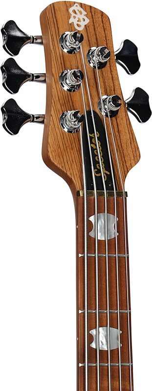 open zoom image for Spector Euro 5 RST Electric Bass, 5-String (with Gig Bag), Zebrawood Natural Matte, Serial Number 1NB23188, Headstock Left Front