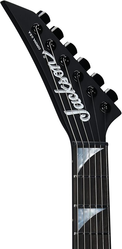 open zoom image for Jackson American Series Rhoads RR24 HT Electric Guitar, Ebony Fingerboard (with Case), Satin Black, Serial Number JAS2551002, Headstock Left Front