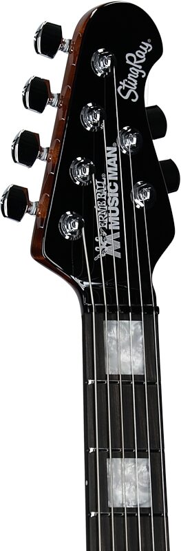 open zoom image for Ernie Ball Music Man StingRay HT Electric Guitar (with Mono Soft Case), Brilliant Blue Sparkle, Ebony Fretboard, Serial Number H10937, Headstock Left Front