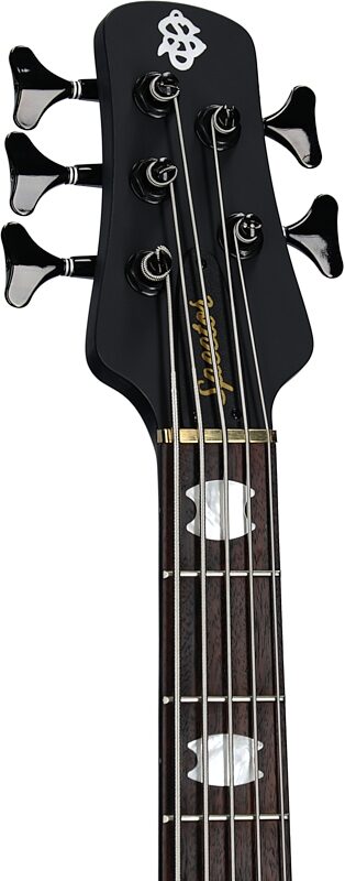 open zoom image for Spector Euro5 LX Electric Bass, 5-String (with Gig Bag), Black Stain Matte, Serial Number ]C121NB23054, Headstock Left Front