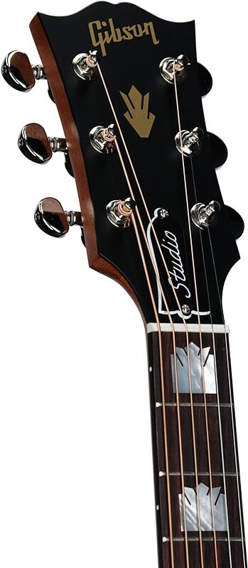 open zoom image for Gibson SJ-200 Studio Rosewood Jumbo Acoustic-Electric Guitar (with Case), Satin Natural, Serial Number 22475063, Headstock Left Front