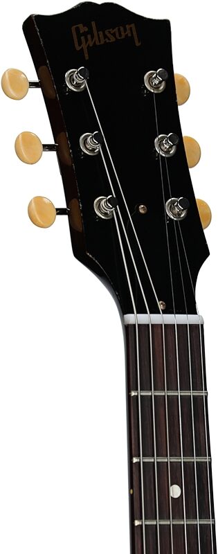 open zoom image for Gibson Custom Shop 1963 SG Junior Reissue Electric Guitar, Vintage Sunburst, Serial Number 505653, Headstock Left Front