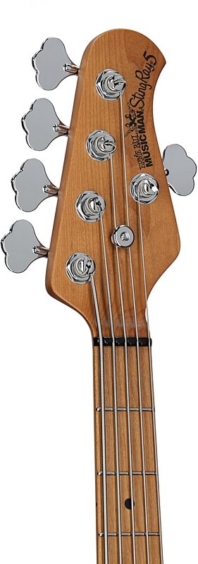 open zoom image for Ernie Ball Music Man StingRay 5 Special HH Electric Bass (with Case), Yellow Brick Road, Roasted Maple Fretboard, Serial Number K10307, Headstock Left Front