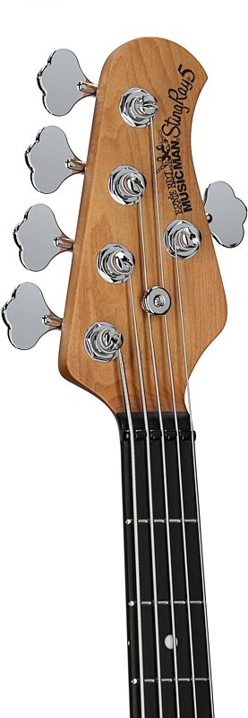 open zoom image for Ernie Ball Music Man StingRay 5 Special HH Electric Bass (with Case), Anomalous Green, Ebony Fretboard, Serial Number K10348, Headstock Left Front