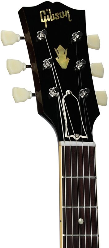 open zoom image for Gibson Custom 1959 ES-335 Reissue VOS Electric Guitar (with Case), Vintage Burst, Serial Number A950329, Headstock Left Front