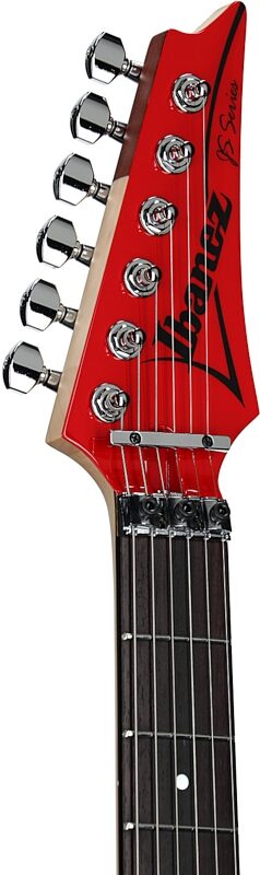 open zoom image for Ibanez Joe Satriani JS2480 Electric Guitar (with Case), Muscle Car Red, Serial Number 210002F2527850, Headstock Left Front