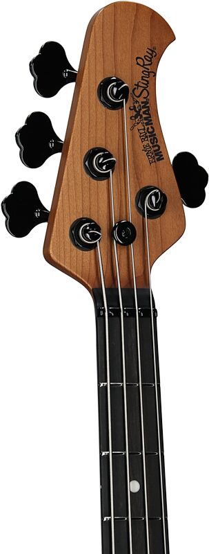 open zoom image for Ernie Ball Music Man StingRay Special Electric Bass (with Case), Mean Blue Burst, Ebony Fretboard, Serial Number K06020, Headstock Left Front