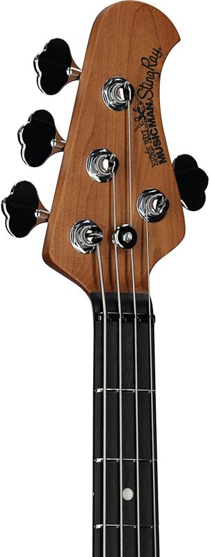 open zoom image for Ernie Ball Music Man StingRay Special Electric Bass (with Case), Anomalous Green, Ebony Fretboard, Serial Number k11758, Headstock Left Front