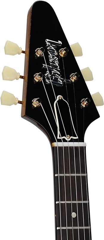 open zoom image for Gibson Custom Shop 1958 Mahogany Flying V Reissue Electric Guitar (with Case), New, Serial Number 86234, Headstock Left Front