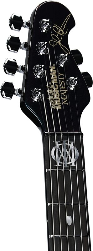 open zoom image for Ernie Ball Music Man Majesty 6 Premium Select Electric Guitar, Mystic Dream, Chrome Hardware, Serial Number M021837, Headstock Left Front