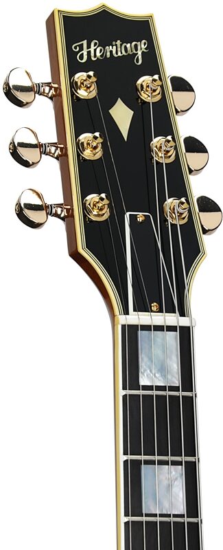 open zoom image for Heritage Custom Shop H-555 Electric Guitar, Left-Handed, Antique Natural, Serial Number HC1260412, Headstock Left Front