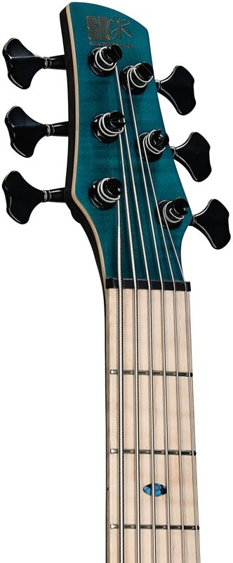 open zoom image for Ibanez SR1426 Premium Bass, 6-String (with Gig Bag), Caribbean Green, Serial Number 250200398, Headstock Left Front