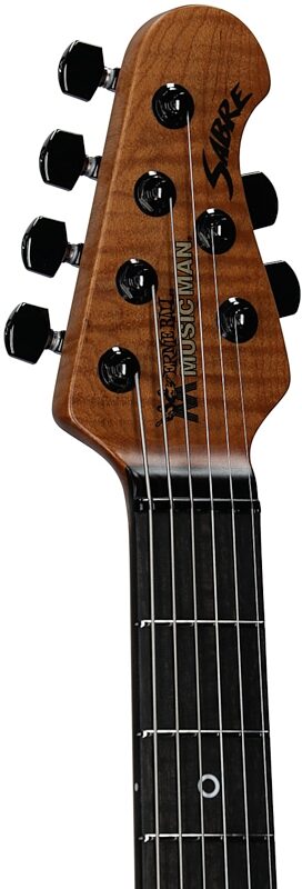 open zoom image for Ernie Ball Music Man Rabea Massaad Sabre Electric Guitar (with Case), Carian Burst, Ebony Fretboard, Serial Number S13898, Headstock Left Front
