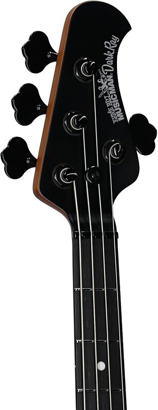 open zoom image for Ernie Ball Music Man DarkRay Bass Guitar (with Gig Bag), Stealth Black, Serial Number S13935, Headstock Left Front