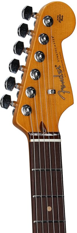 open zoom image for Fender American Ultra Luxe Vintage '60s Stratocaster HSS Electric Guitar, Rosewood Fingerboard, Seafoam Green, Serial Number US26000831, Headstock Left Front