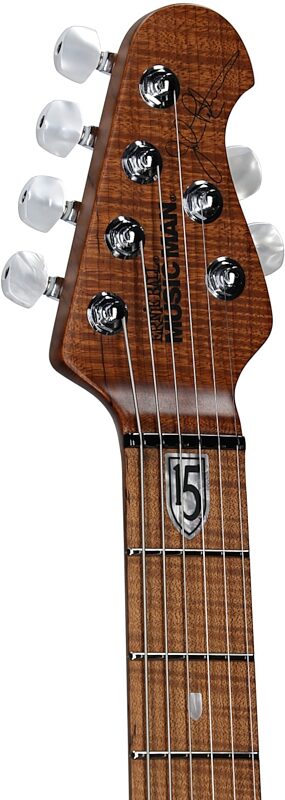 open zoom image for Ernie Ball Music Man John Petrucci JP15 Electric Guitar (with Gig Bag), Purple Nebula Flame, Maple Fretboard, Serial Number H10869, Headstock Left Front