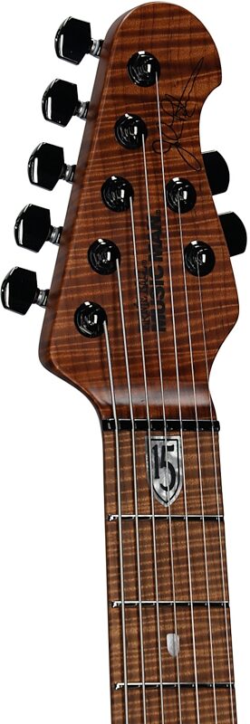 open zoom image for Ernie Ball Music Man John Petrucci JP15 7 Electric Guitar, 7-String (with Case), Amber Waves Flame, Maple Fretboard, Serial Number K06528, Headstock Left Front