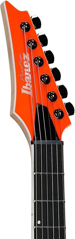 open zoom image for Ibanez RGR5221R Prestige Electric Guitar (with Case), Transparent Fluorescent Orange, Serial Number 210001F2606484, Headstock Left Front