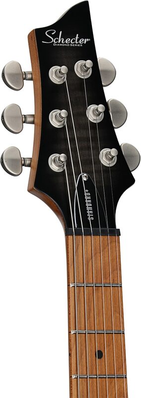 open zoom image for Schecter C-1 Standard Plus Electric Guitar, Maple Fingerboard, Transparent Black Burst, Headstock Left Front